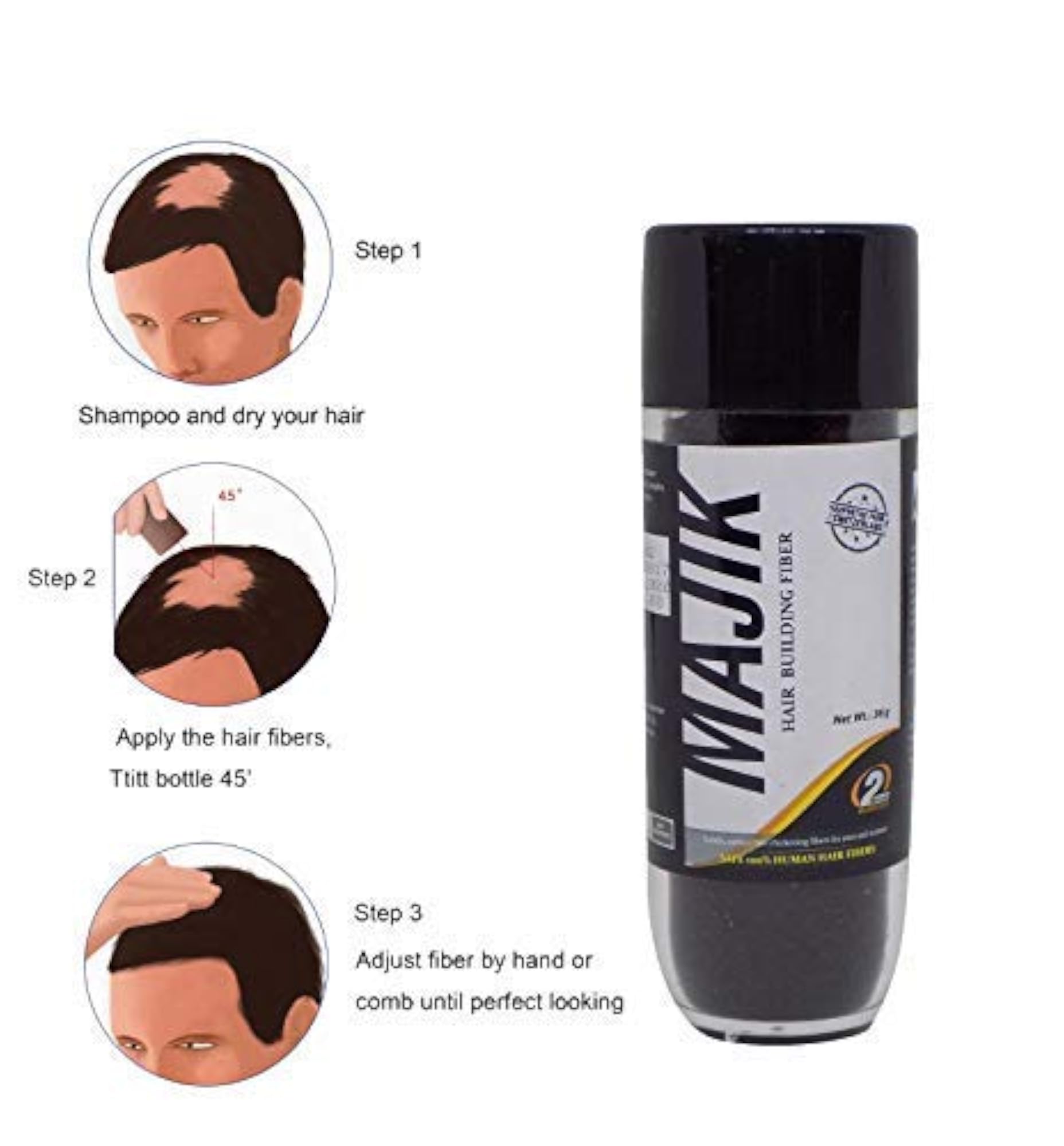 Human Hair Concealer Powder for Bald Spots, 36 Gram